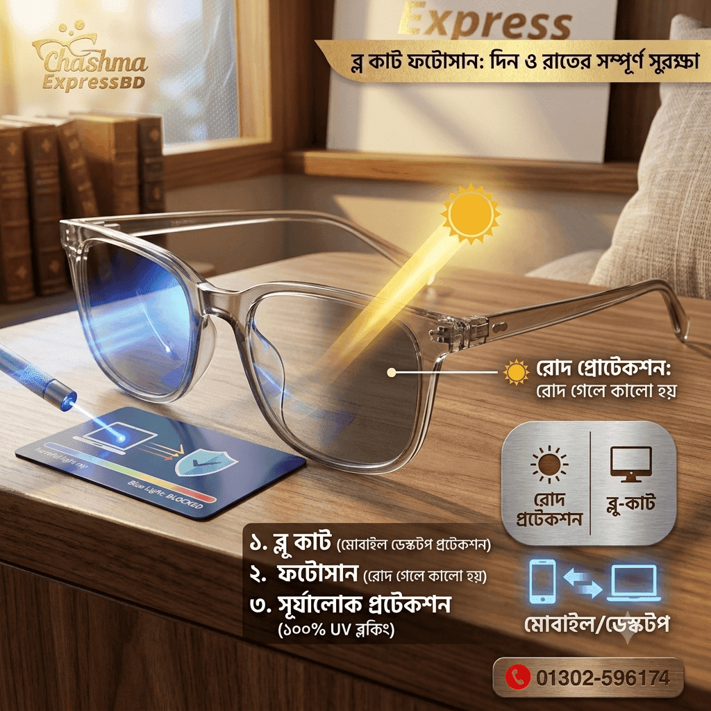 BlueCut Photosun 2-in-1 চশমা - UV Protection
